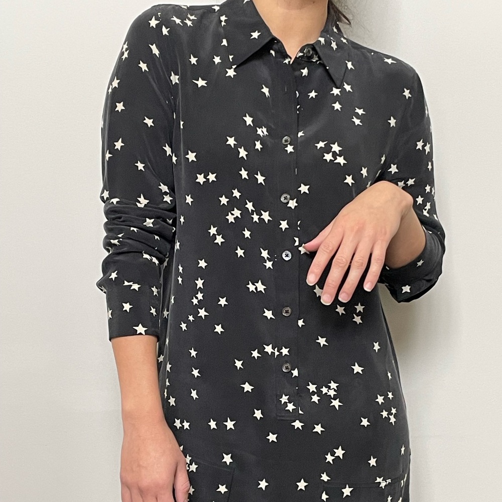 Equipment Long-Sleeve Star Print Silk